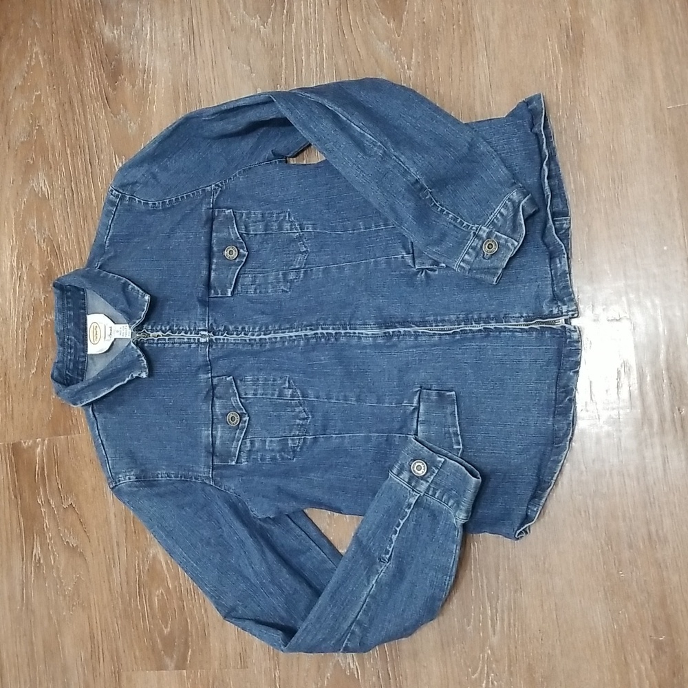 (12) Talbots Jean Jacket Denim Coastal Cowgirl Farmhouse Western Trendy Grunge
